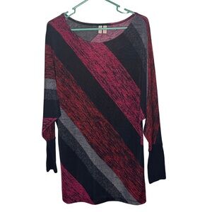 3/$20 Madison Red and Black Tunic Blouse / Mini Dress Size Medium